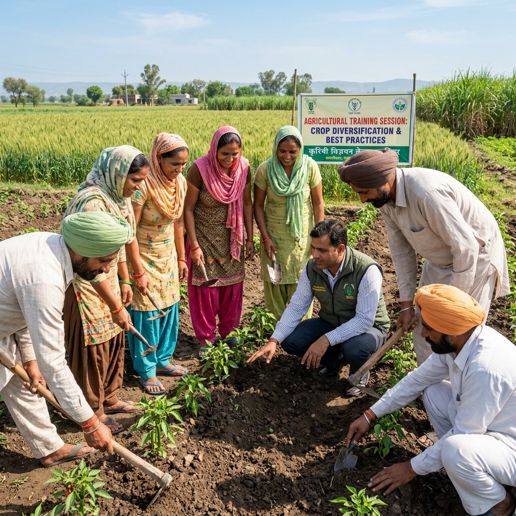 A partner farmer working the land with farm equipment