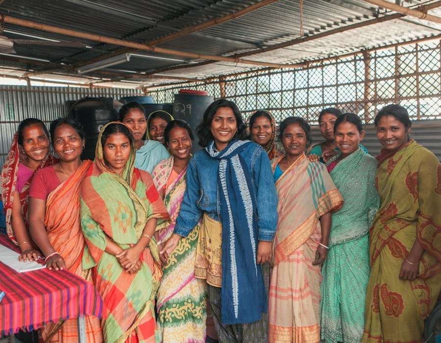 Women from a partner farming community